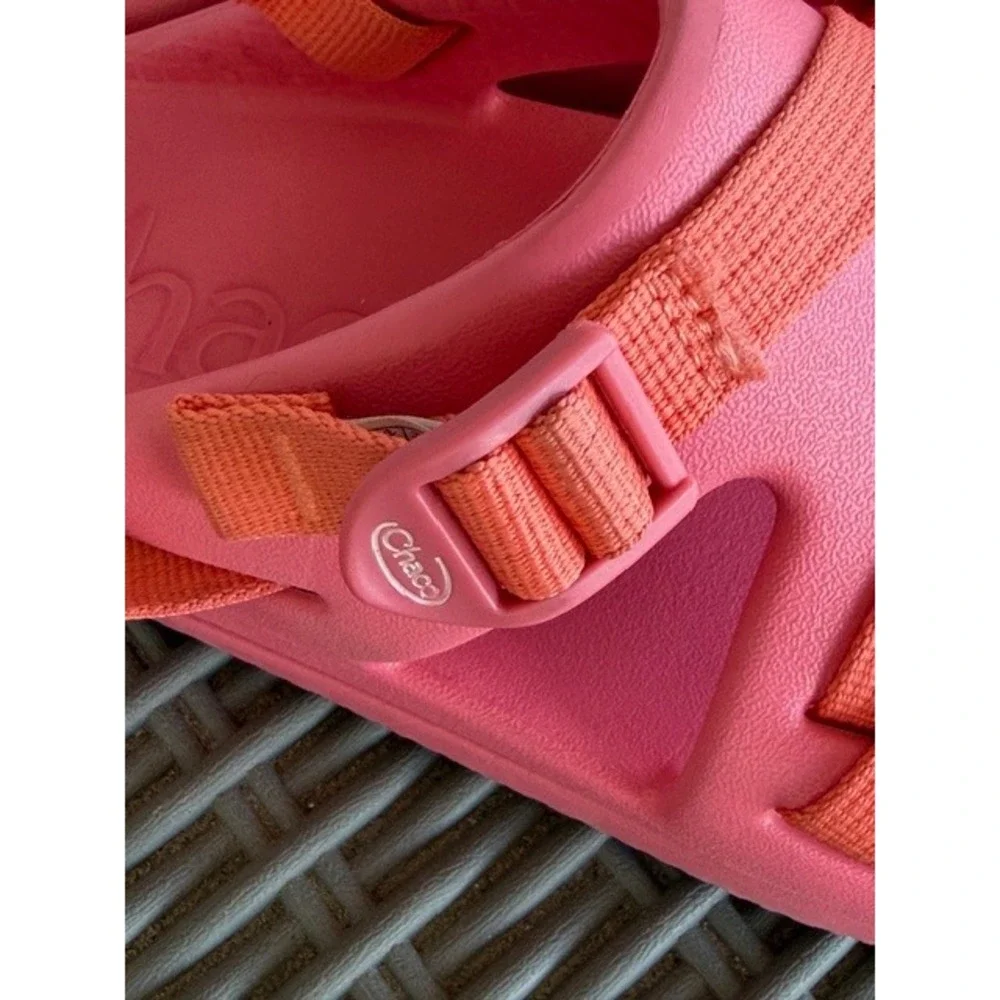 Chaco Chillos Kids Size 4 Pink Orange Sport Sandals Adjustable Strap‎ EVA Slide